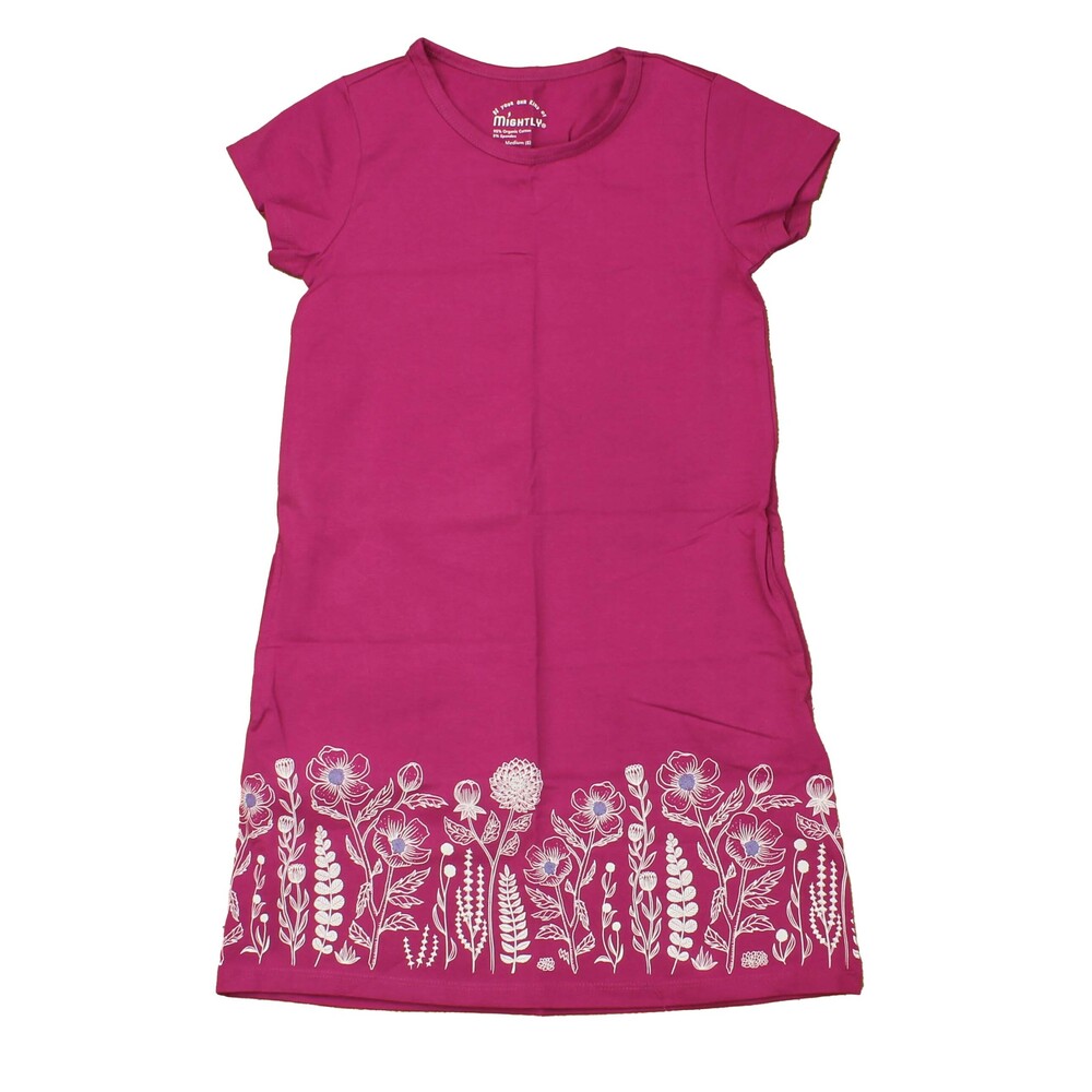 Mightly Girls Rasberry Floral Dress size: 2-5T